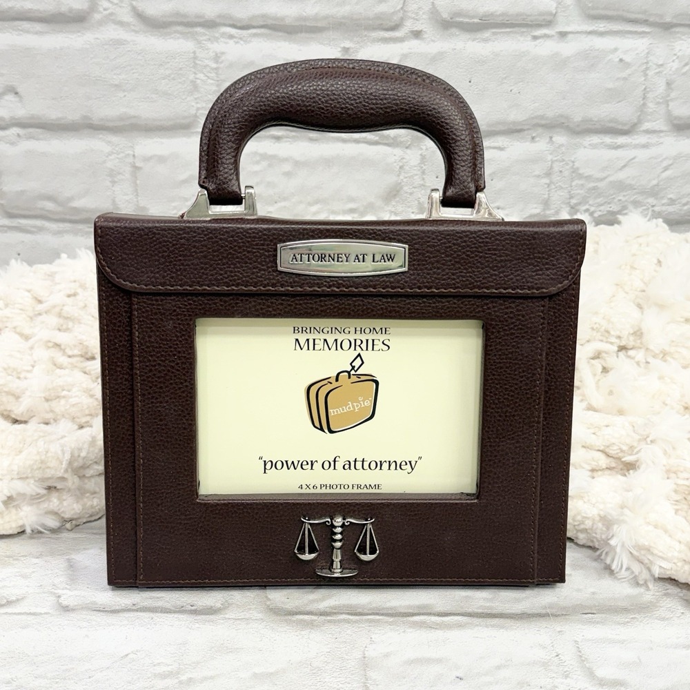 Mudpie Picture Photo Frame Briefcase "Attorney At Law" Lawyers Photograph Frame